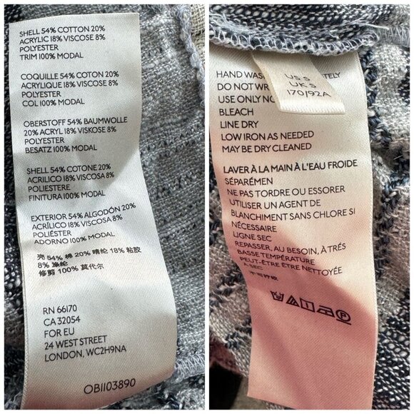 Free People Dress NWT $148 All Lined Up Stripe Blue Gray Tiered Ruffle Hem Sz S - Picture 12 of 13